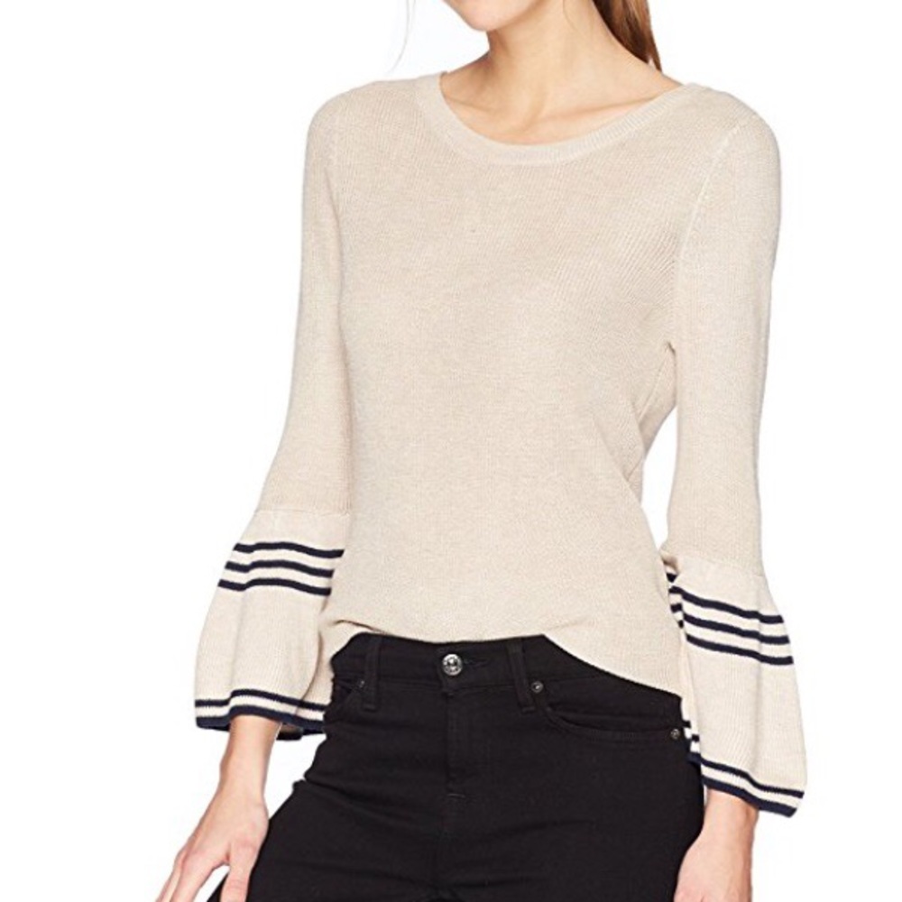 Olive + Oak Peplum Sleeve Sweater Size Large